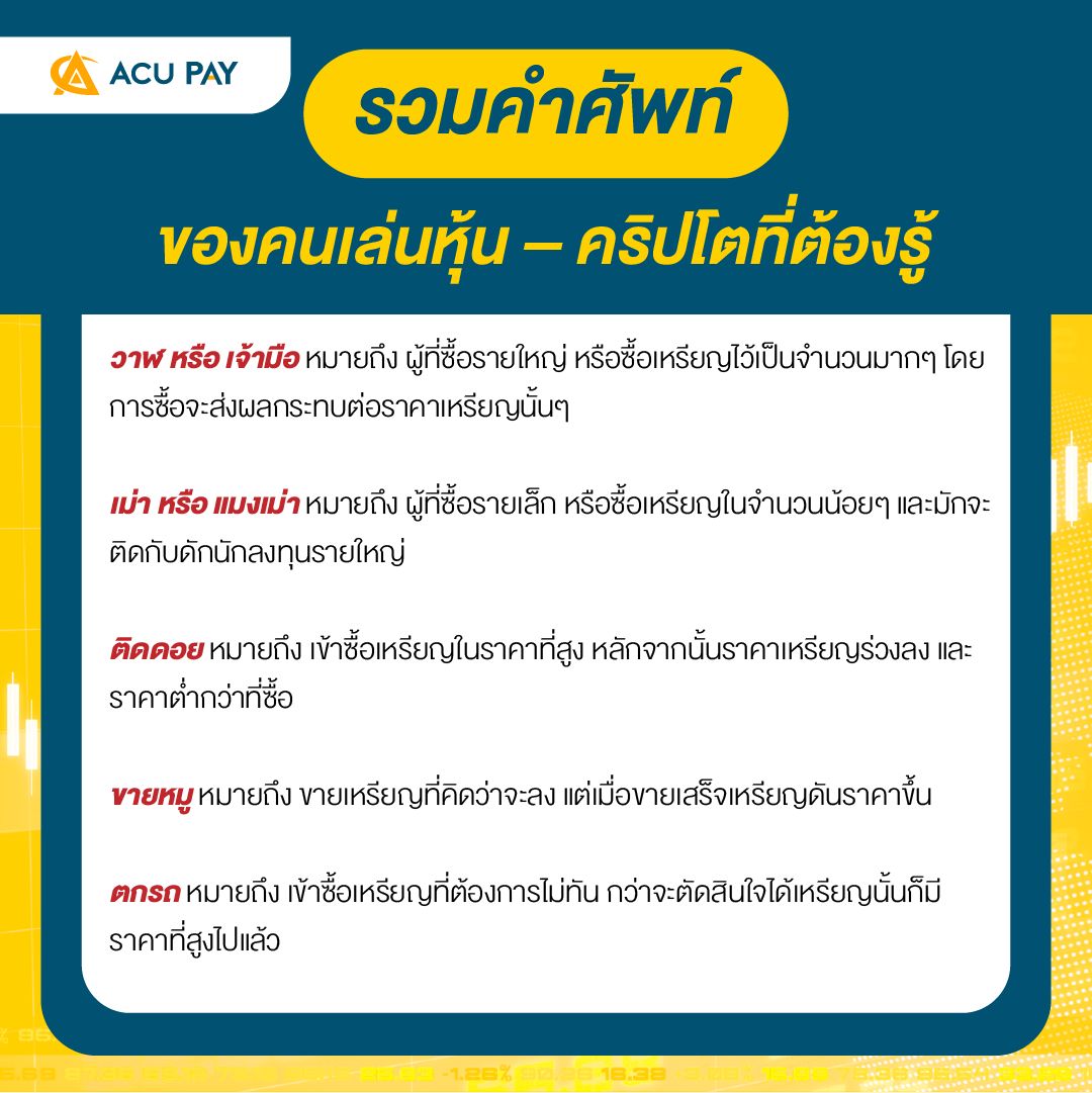 รวมคำศัพท์ของคนเล่นหุ้น-คริปโต ที่ต้องรู้